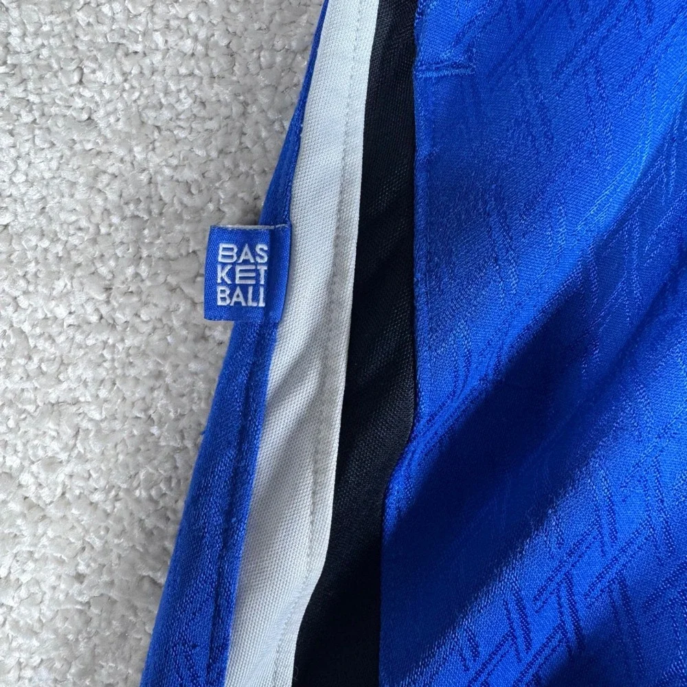 Nike Basketball Shorts Mens Large Blue Black White Geometric Pattern Swoosh Logo